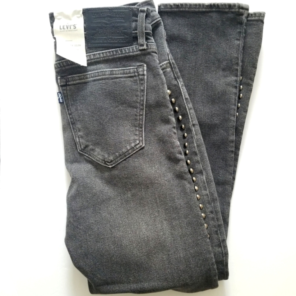 Levi's Made & Crafted Cigarette Slim Mid Rise Cropped Ankle Jeans Size 2… - Picture 2 of 14